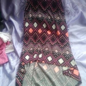 Girls high low Aztec skirt